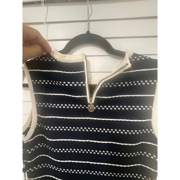 Tommy Hilfiger Womens Sleeveless Striped Sweater Dress Navy & White Size M - Picture 3 of 7